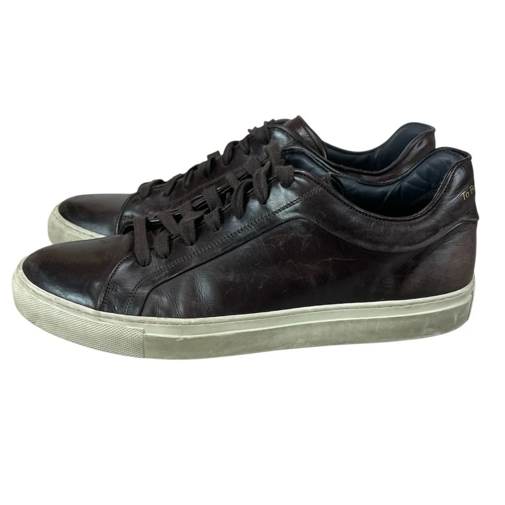 To Boot New York Adam Derrick Mens 10.5 Shoes Sneaker Dark Brown Leather Italy